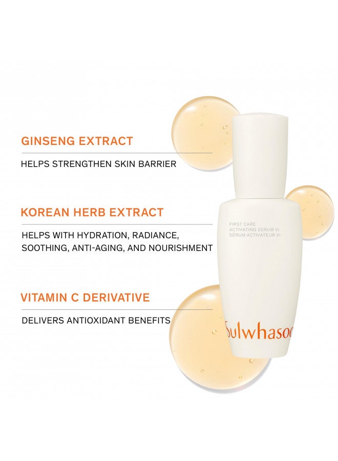 Sulwhasoo First Care Activating Serum 15mL/ 0.5 fl. oz. Nourishing, hydrating, radiance boosting and visibly firming Pre-Toner, 0.5 fl. oz.