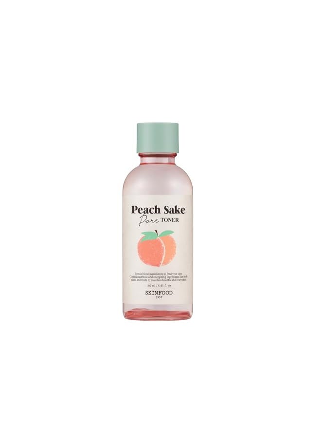 SKINFOOD Peach Sake Facial Toner 135ml - Tighten Pores and Sebum Control - Skin Moisturizing, Refining, & Hydrating Facial Toners for Oily Skin - Enlarge and Deep Pores Remedy (4.56 fl.oz.)