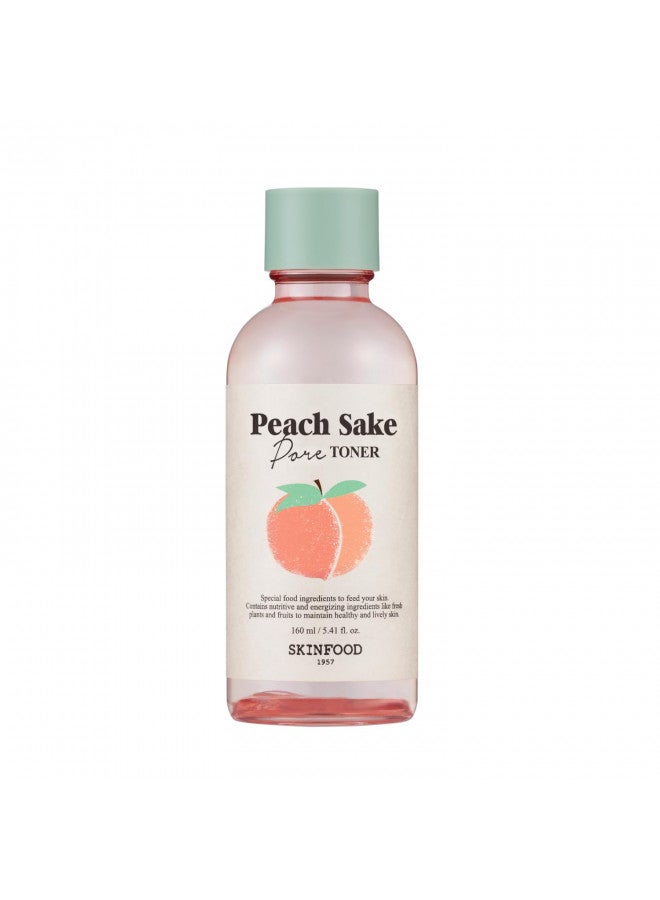 SKINFOOD Peach Sake Facial Toner 135ml - Tighten Pores and Sebum Control - Skin Moisturizing, Refining, & Hydrating Facial Toners for Oily Skin - Enlarge and Deep Pores Remedy (4.56 fl.oz.)