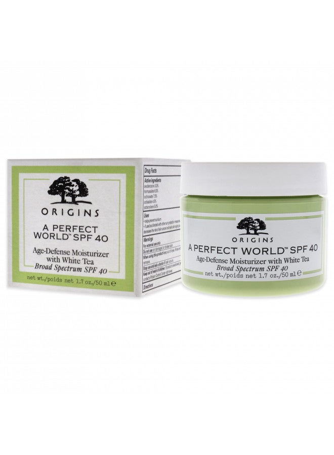 Origins A Perfect World SPF 40, Age-Defense Moisturizer With White Tea, 1.7 Fl Oz