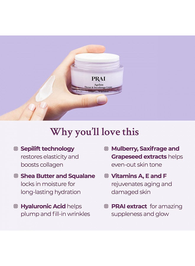 PRAI Beauty Ageless Throat & Décolletage Neck Creme | Neck Firming Cream, skin tightening cream, neck firming cream, neck tightening cream, tighten and lift neck cream, anti aging cream