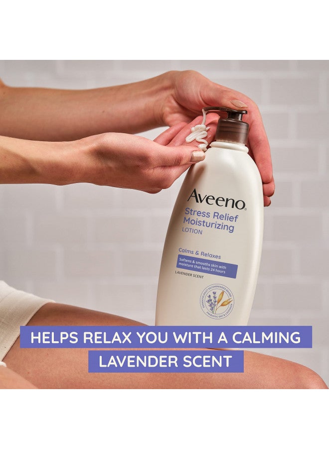 Aveeno Stress Relief Moisturizing Body Lotion with Lavender, Natural Oatmeal and Chamomile & Ylang-Ylang Essential Oils to Calm & Relax, 12 fl. oz