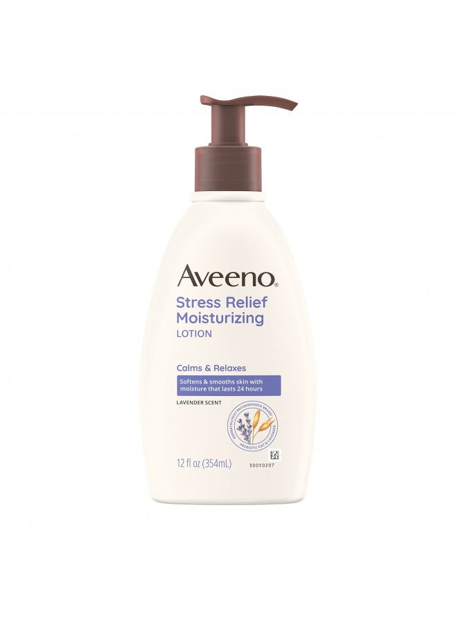 Aveeno Stress Relief Moisturizing Body Lotion with Lavender, Natural Oatmeal and Chamomile & Ylang-Ylang Essential Oils to Calm & Relax, 12 fl. oz