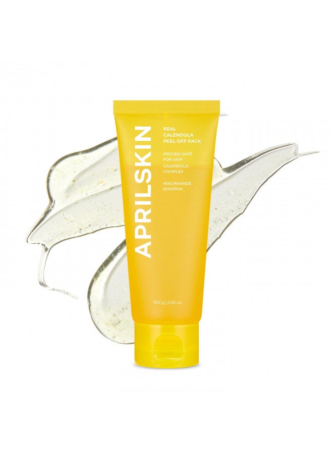 Aprilskin Calendula Peel Off Mask || The peel-off-type mask for exfoliating & smoothening skin | Gently care clogged pores, blackheads, dead skin cells, oil, dirt (3.52 oz.)