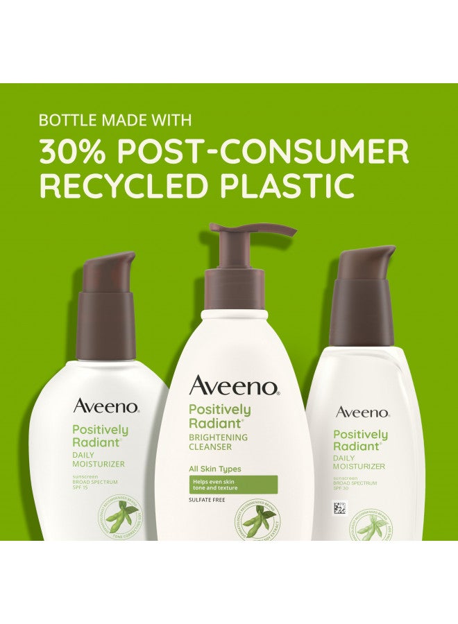 Aveeno Positively Radiant Daily Facial Moisturizer with Broad Spectrum SPF 15 Sunscreen & Soy, Improves the Look of Skin Tone & Texture, Hypoallergenic, Oil-Free, Non-Comedogenic, 4 fl. oz