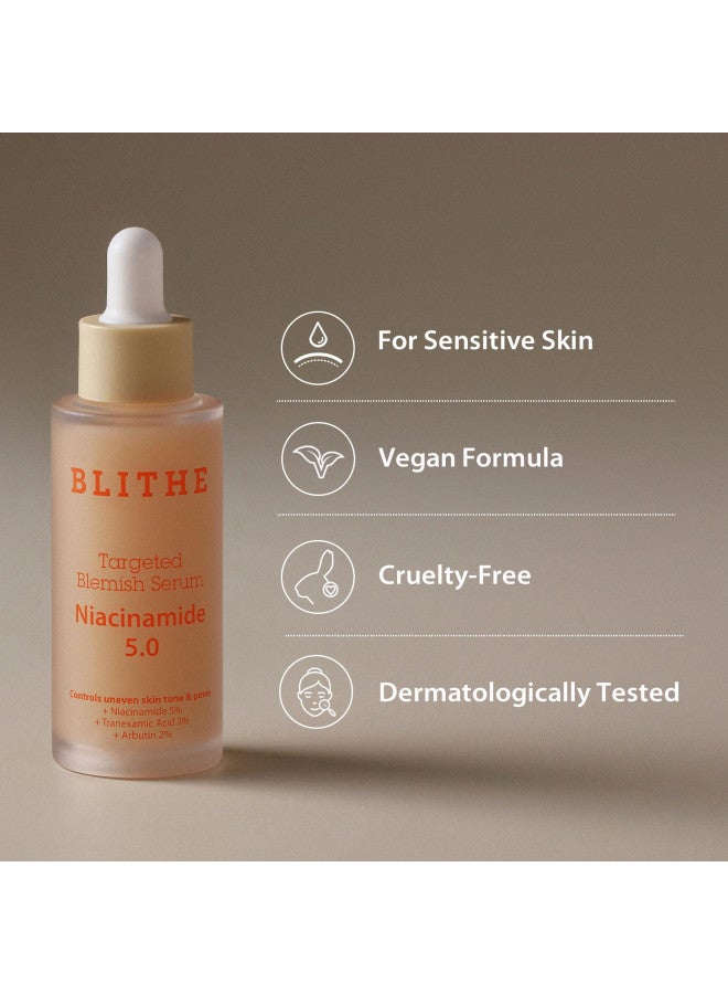 BLITHE Korean Niacinamide Serum Dark Spot Corrector Face Brightening Serum - Vitamin B3 Niacinamide Serum for Face, Skin Soothing Cica & Allantoin, Arbutin & Tranexamic Acid, 1oz