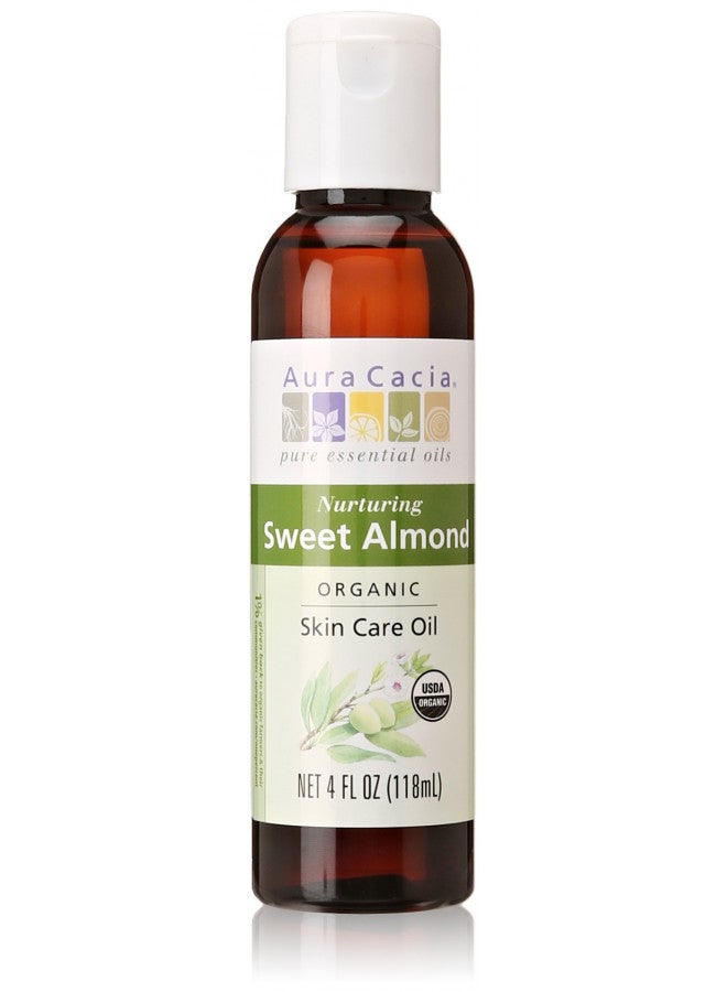 Aura Cacia Organic Sweet Almond Oil | GC/MS Tested for Purity | 118ml (4 fl. oz.)