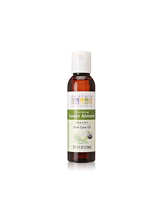 Aura Cacia Organic Sweet Almond Oil | GC/MS Tested for Purity | 118ml (4 fl. oz.)