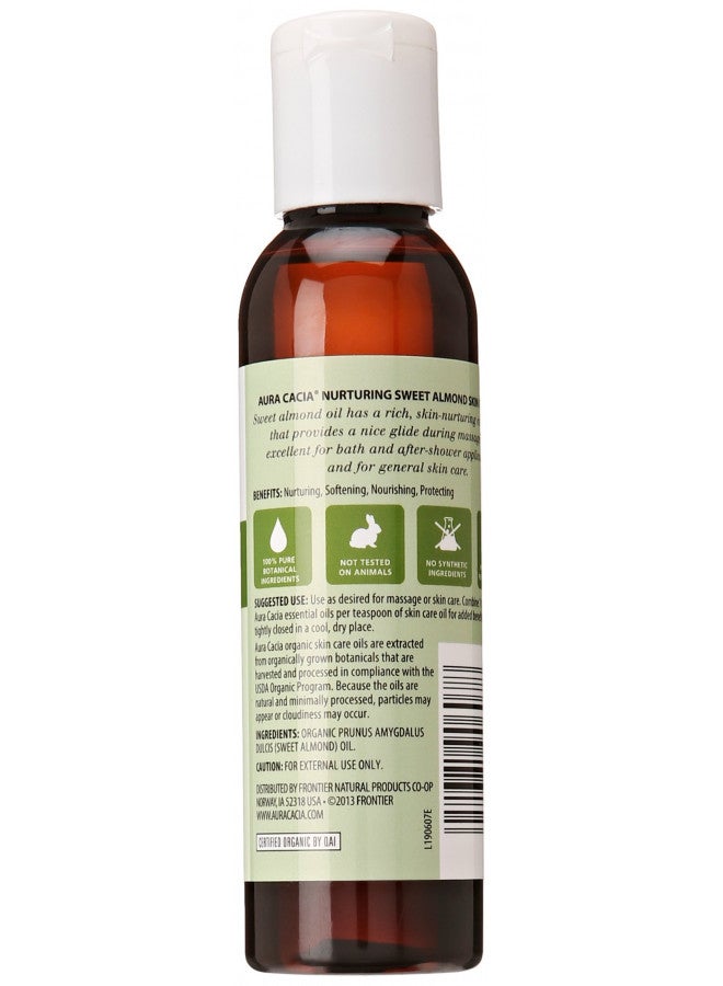 Aura Cacia Organic Sweet Almond Oil | GC/MS Tested for Purity | 118ml (4 fl. oz.)