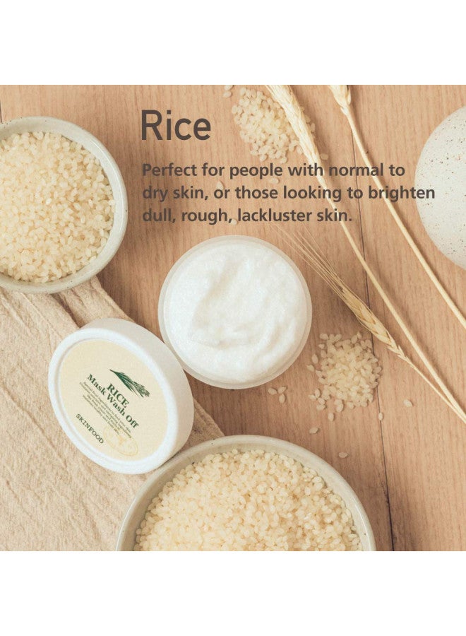 SKINFOOD Rice Mask Wash Off 3.5oz / Gently Exfoliates the Skin/Softening with Nutrient Rich Rice