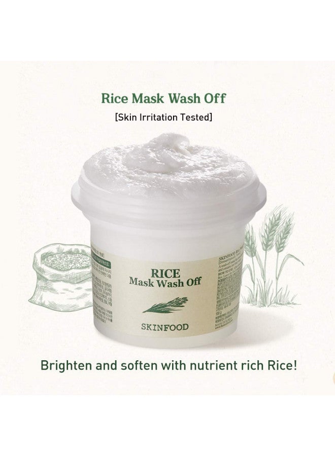 SKINFOOD Rice Mask Wash Off 3.5oz / Gently Exfoliates the Skin/Softening with Nutrient Rich Rice