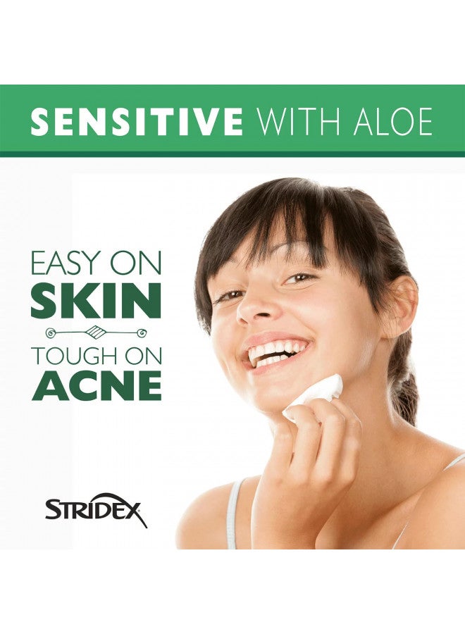 Stridex Daily Care Acne Pads with Aloe, Sensitive Skin - 90 Count (Pack of 2)