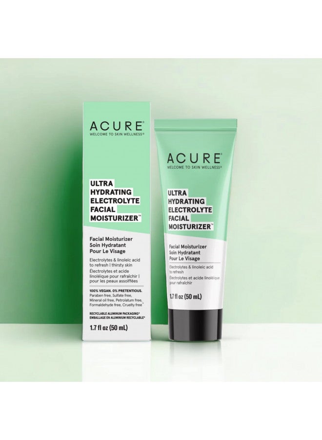 Acure Ultra Hydrating Electrolyte Facial Moisturizer | 100% Vegan | For Dry Skin | With Plant Squalane & Prickly Pear For Intense Moisture | Easily Absorbed 1.7 Fluid Ounce (Pack of 1)