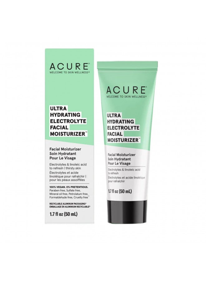 Acure Ultra Hydrating Electrolyte Facial Moisturizer | 100% Vegan | For Dry Skin | With Plant Squalane & Prickly Pear For Intense Moisture | Easily Absorbed 1.7 Fluid Ounce (Pack of 1)
