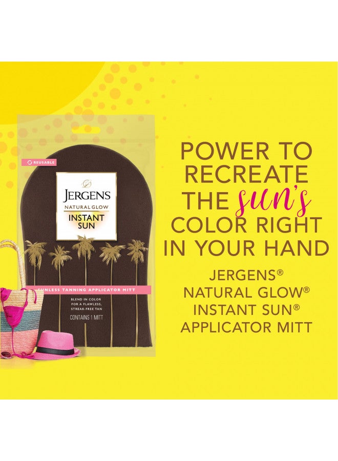 Jergens Natural Glow Body Applicator Mitt, Flawless, Streak-free Tanning Blender Glove, Reusable Tanning Mitt Protects Hands, Deep