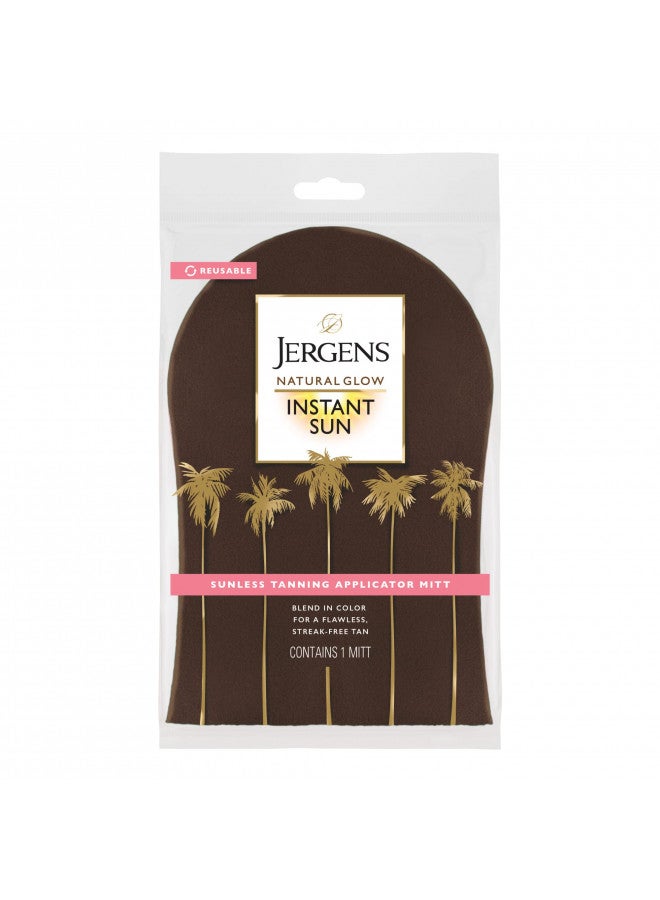 Jergens Natural Glow Body Applicator Mitt, Flawless, Streak-free Tanning Blender Glove, Reusable Tanning Mitt Protects Hands, Deep