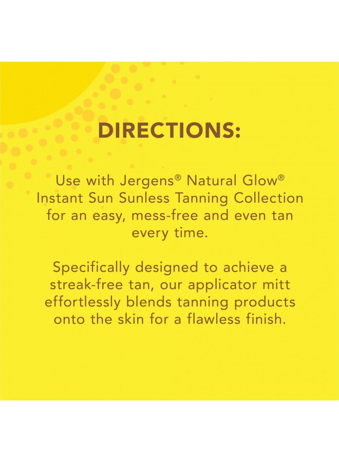 Jergens Natural Glow Body Applicator Mitt, Flawless, Streak-free Tanning Blender Glove, Reusable Tanning Mitt Protects Hands, Deep