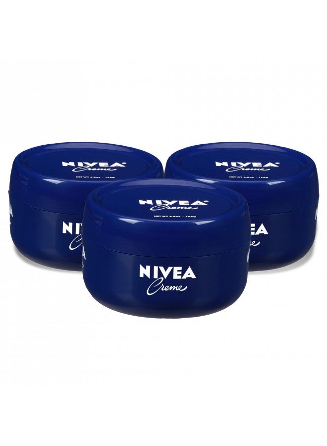 NIVEA Creme Body, Face and Hand Moisturizing Cream, 3 Pack of 6.8 Oz Jars