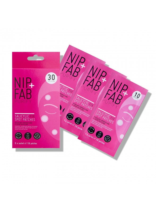 Nip + Fab Salicylic Acid Fix Spot Patches for Face with Tea Tree Blemishes Dark Spots Patch, 30 Count, (SKSALSPBOX)