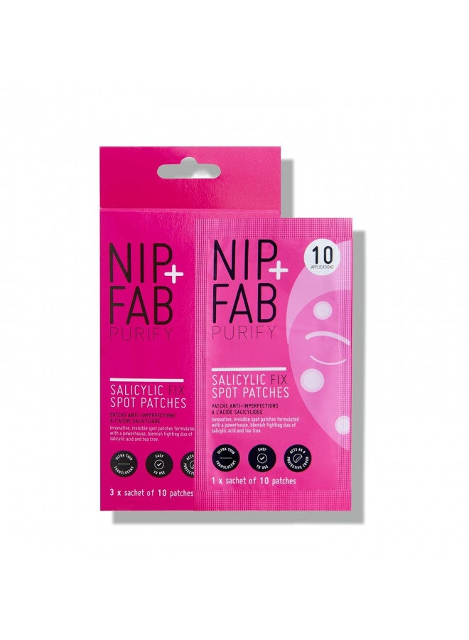 Nip + Fab Salicylic Acid Fix Spot Patches for Face with Tea Tree Blemishes Dark Spots Patch, 30 Count, (SKSALSPBOX)