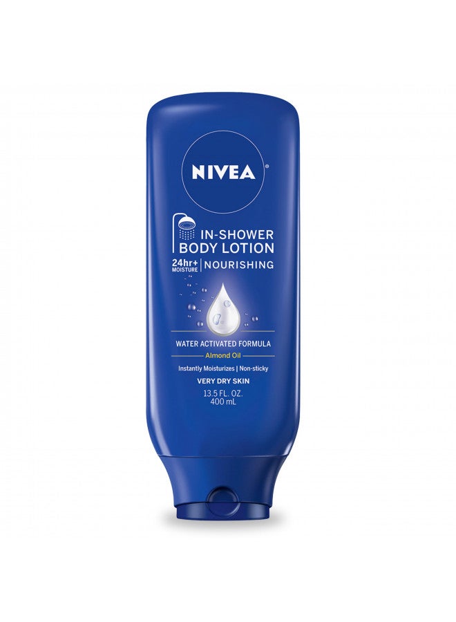 NIVEA Nourishing In Shower Lotion, Body Lotion for Dry Skin, 13.5 Fl Oz Bottle