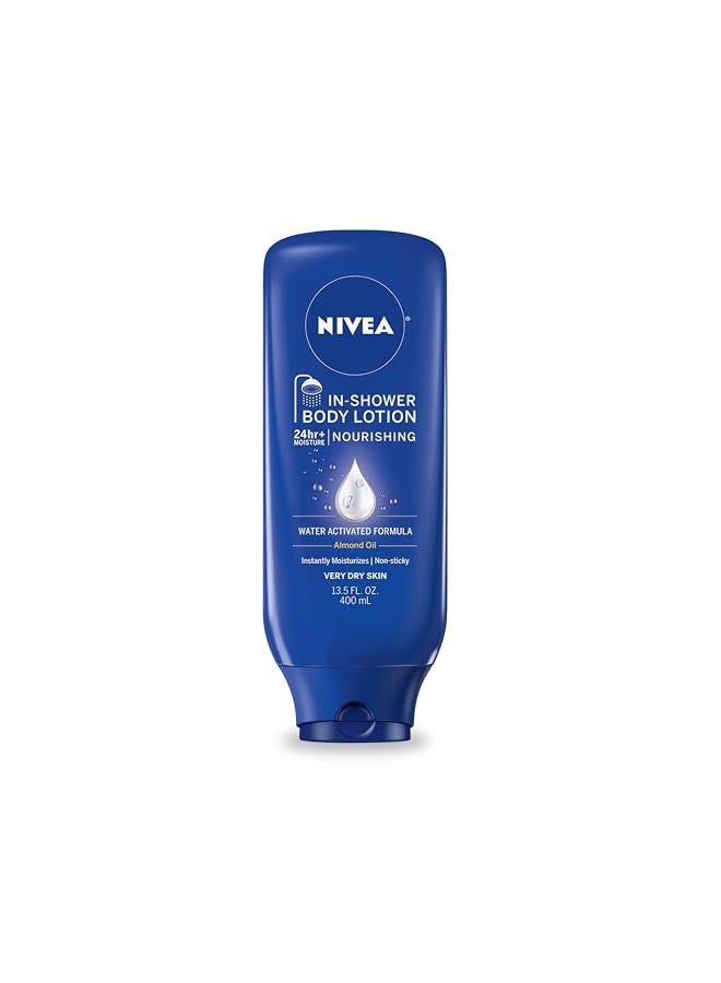 NIVEA Nourishing In Shower Lotion, Body Lotion for Dry Skin, 13.5 Fl Oz Bottle