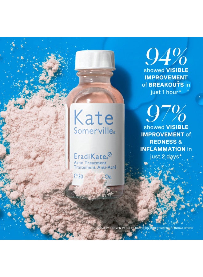 Kate Somerville EradiKate Acne Treatment - Clinically Formulated 10% Sulfur and BHA Spot Treatment Clears Pimples, Cleans Pores and Prevents Breakouts, 1 Fl Oz