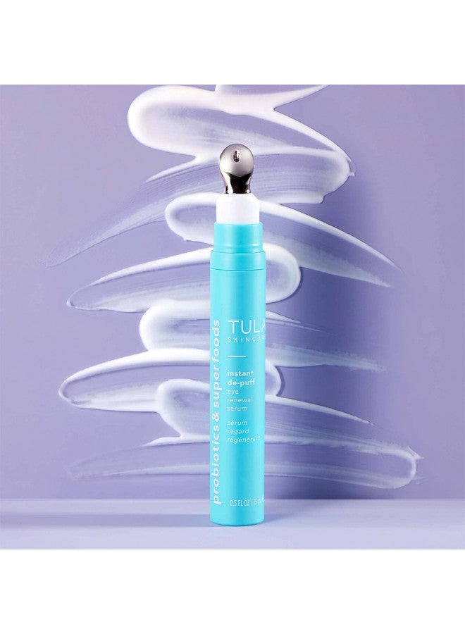 TULA Skin Care Instant De-Puff Eye Renewal Serum - Dark Circles Under Eye Treatment, Reduce Puffiness and Signs of Wrinkles, 0.5 fl oz.