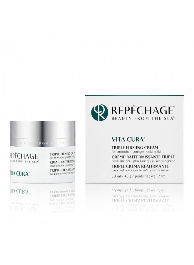 Repechage Vita Cura Triple Firming Cream. Anti Aging Face + Neck Moisturizer Cream. Clinically Proven to Help Improve the Appearance of Skin Firmness, Lines & Wrinkles 1.7fl oz/50ml