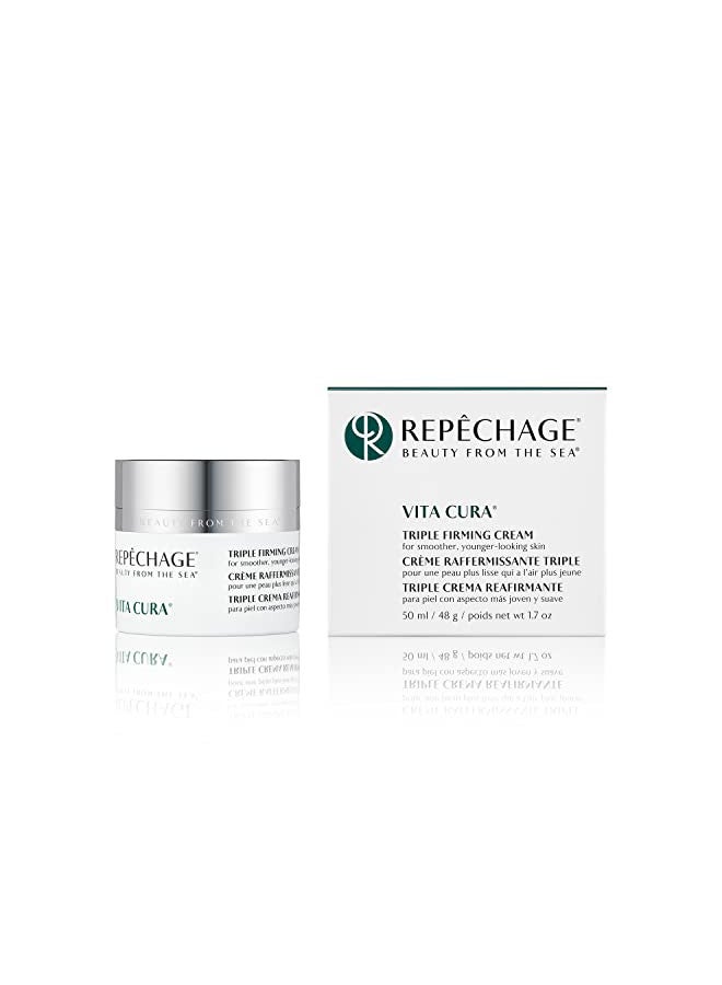Repechage Vita Cura Triple Firming Cream. Anti Aging Face + Neck Moisturizer Cream. Clinically Proven to Help Improve the Appearance of Skin Firmness, Lines & Wrinkles 1.7fl oz/50ml