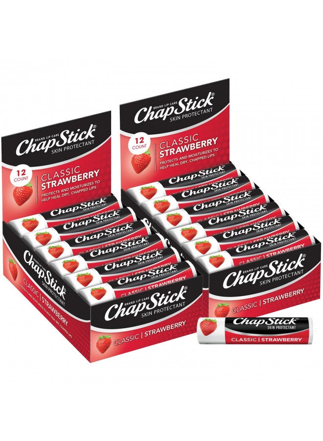 ChapStick Classic Skin Protectant (Strawberry, 0.15 Ounce Stick ,24 Count (Pack of 1)