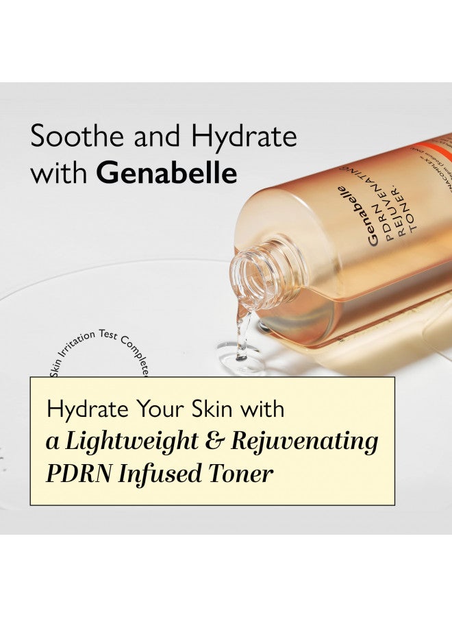 Genabelle PDRN Rejuvenating Toner - Improves Skin Barrier & Hydrates Skin Deep with PDRN, Panthenol, & Hyaluronic Acid for Soft & Glowing Skin - 10.14 fl.oz/300ml