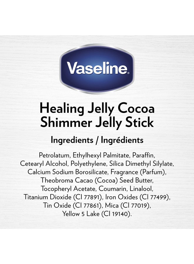 Vaseline Cocoa Butter Healing Jelly 13oz & Shimmer Stick 1.4oz - Radiant Moisturized Skin Bundle