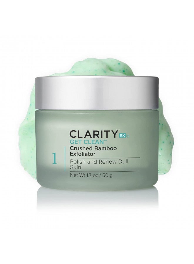 ClarityRx Get Clean Crushed Bamboo Facial Exfoliator, Plant Based Exfoliating Face Scrub for All Skin Types, Paraben Free, Natural Skin Care (1.7 oz)