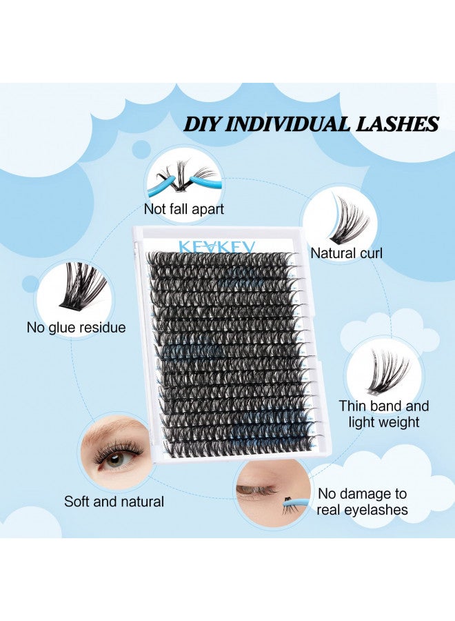 300 Pcs Individual Lashes Lash Clusters DIY Lash Extension Cluster Lashes that Look Like Eyelash Extensions Self Applicaton at Home Volume Dramtic Look(50D,D-18mm)