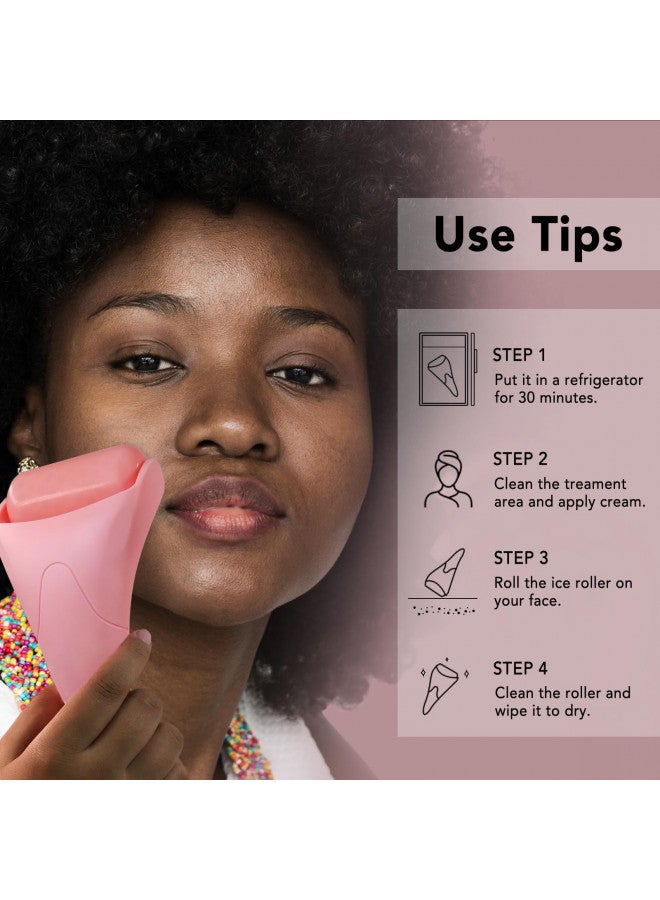 huefull Ice Roller for Face, Ice Face Roller & Eye Puffiness Relief, Skin Care Reduce Wrinkles, Face Massager Roller Gifts for Women, Self Care Gifts for Woman Man, Valentine's Day Gifts (Pink)
