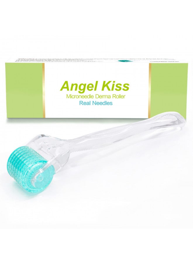 Angel Kiss Derma Roller REAL NEEDLE - 0.3mm Microneedling Roller for Face Body, 192 Individual Stainless Steel Needles Dermaroller, Best Self Care Skin Roller for Men and Women