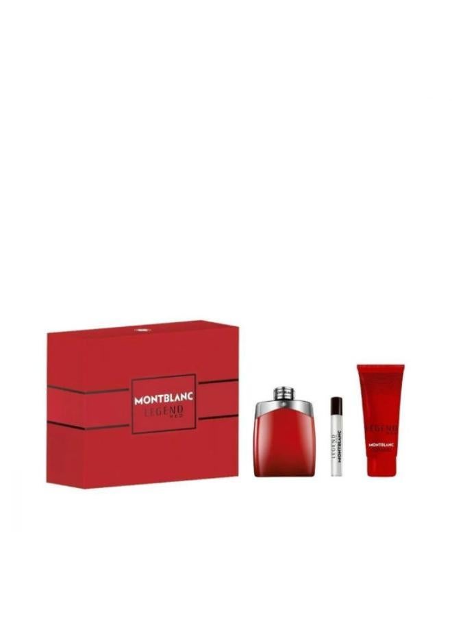 MONT BLANC LEGEND RED SET FOR MEN EAU DE PARFUM 100ML, TRAVEL SIZE EAU DE PARFUM 7.5ML, AND SHOWER GEL 100ML 207.5ml