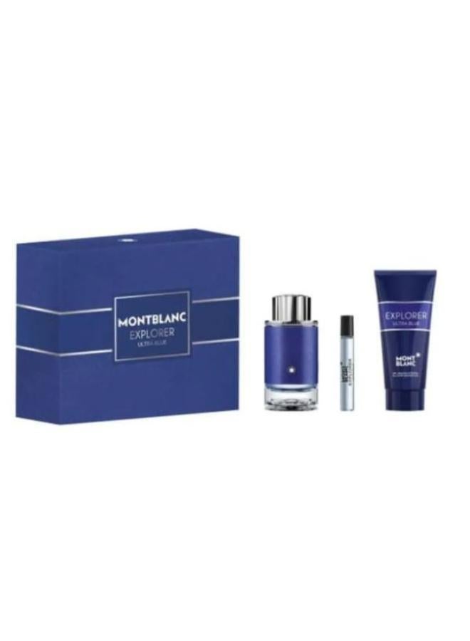 EXPLORER ULTRA BLUE SET FOR MEN Eau De Parfum 100ML, Travel Size Eau De Parfum 7.5ML, and Shower Gel 100ML 207.5ml