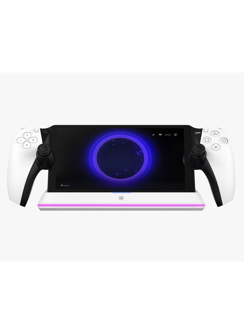 PS Portal Charge & Docking Station with Magnetic Charging and RGB Light / Built-in Safeguard / Anti-Slip Dock Base - White