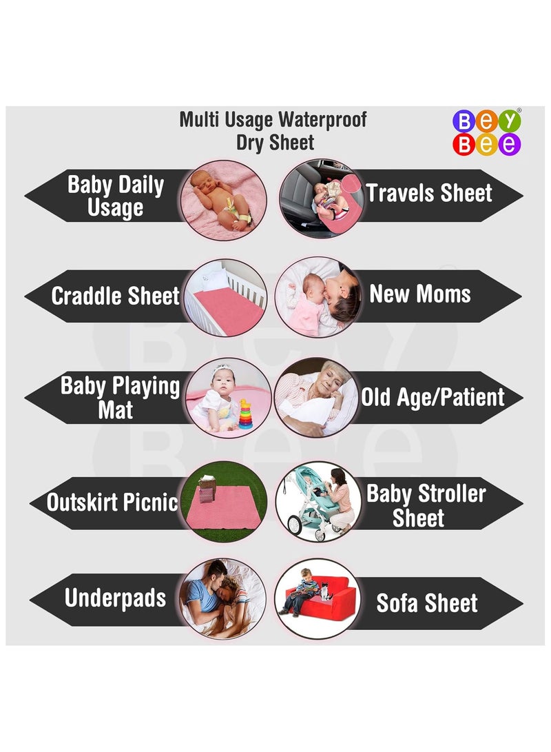 Beybee Quick Dry Baby Bed Protector Waterproof Sheet - Medium (Beige)