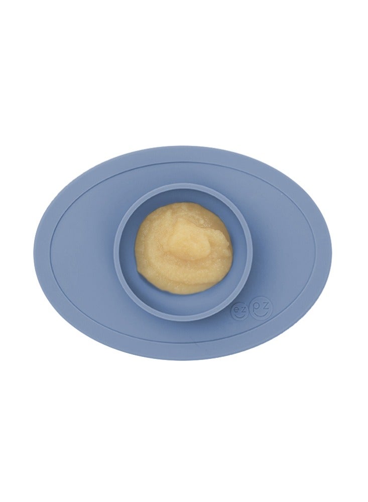 Tiny Bowl - 100% Silicone Suction Bowl - Baby Plate - Kids Plate - Baby Led Weaning - Fits On All Highchair Trays - 4 Months+ - Indigo