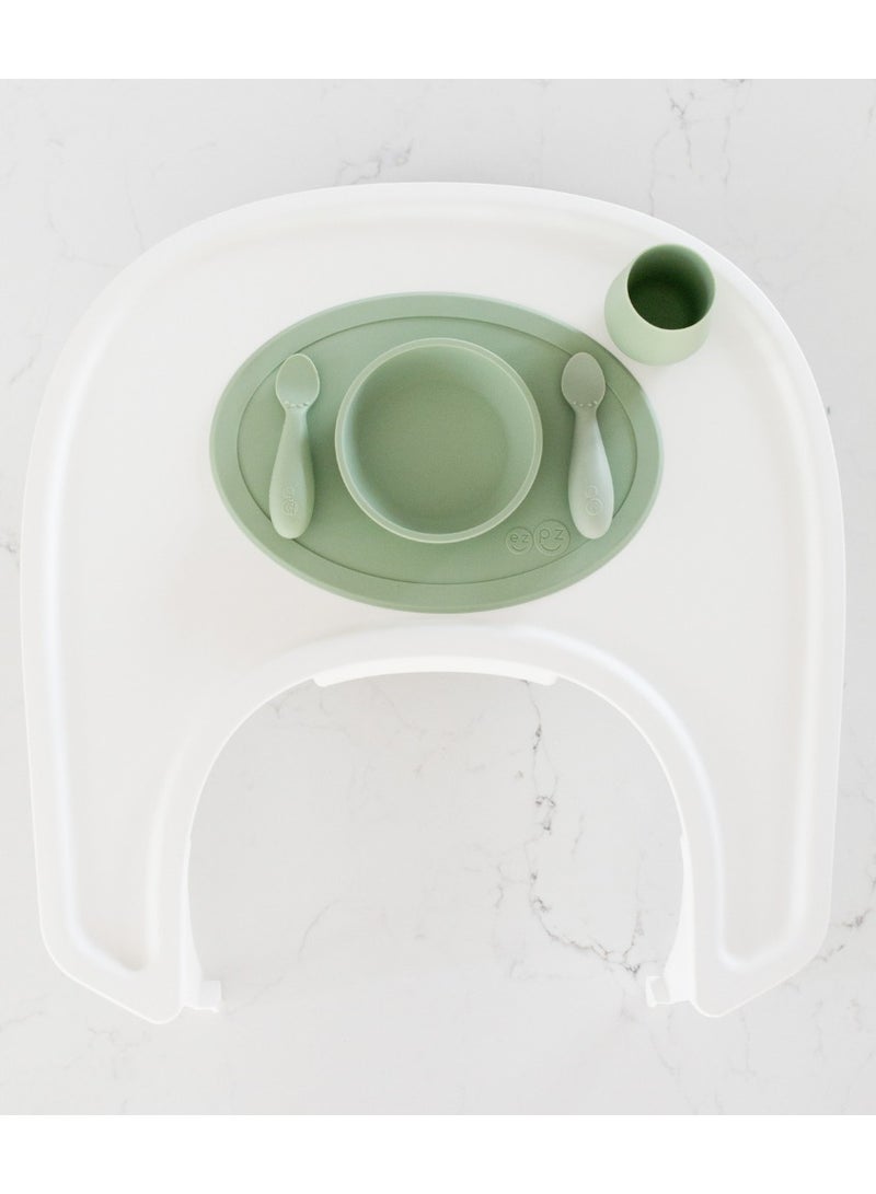 Tiny Bowl - 100% Silicone Suction Bowl - Baby Plate - Kids Plate - Baby Led Weaning - Fits On All Highchair Trays - 4 Months+ - Indigo