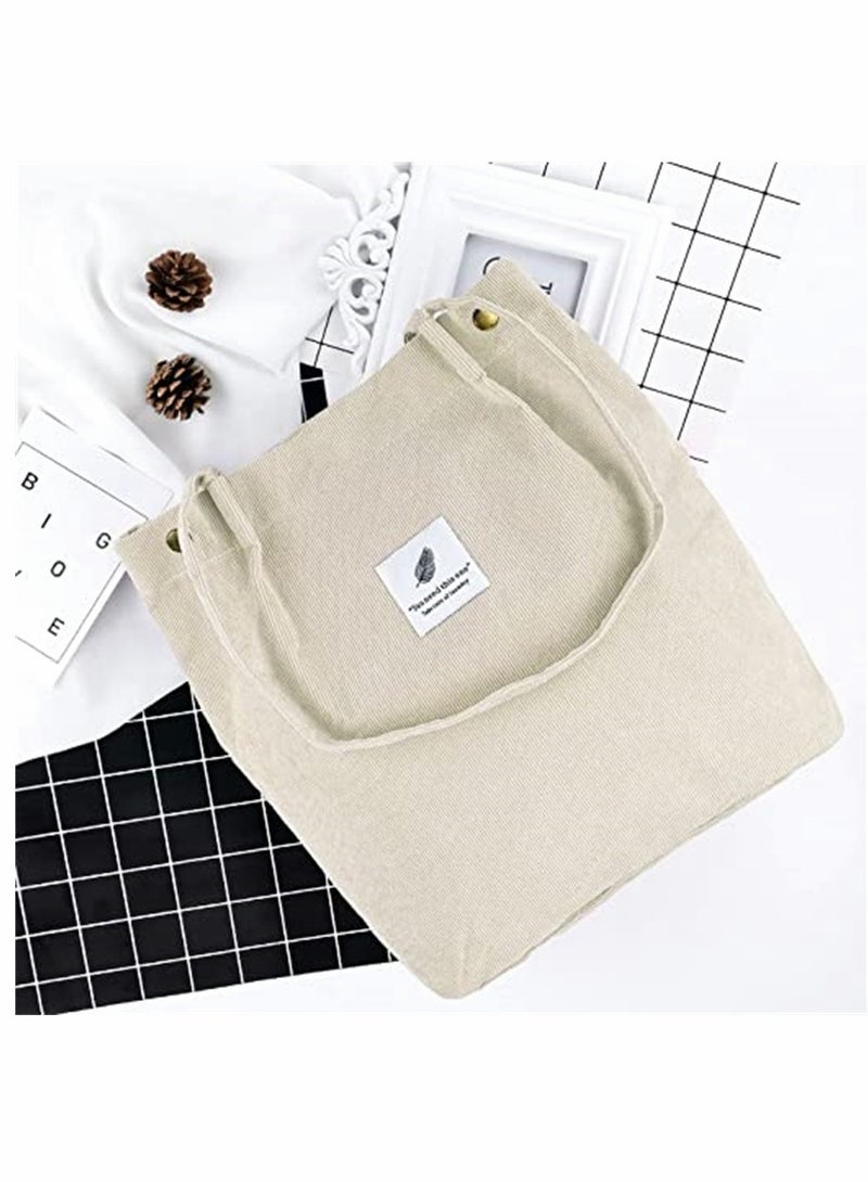 Bags, Corduroy Tote Bag, for Women Girl Canvas Shoulder Cord Purse, Women's Storage Shoulder Bag, for Work Beach Lunch Travel School Shopping
