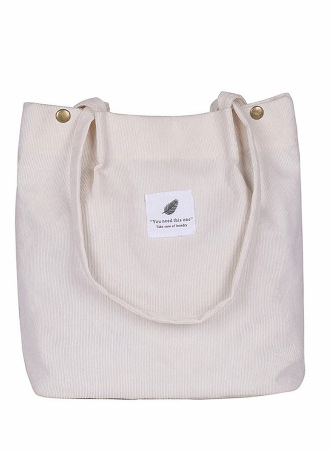 Bags, Corduroy Tote Bag, for Women Girl Canvas Shoulder Cord Purse, Women's Storage Shoulder Bag, for Work Beach Lunch Travel School Shopping