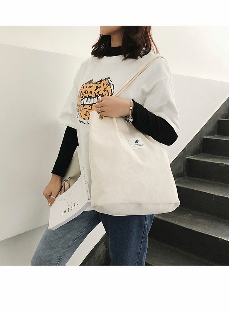 Bags, Corduroy Tote Bag, for Women Girl Canvas Shoulder Cord Purse, Women's Storage Shoulder Bag, for Work Beach Lunch Travel School Shopping
