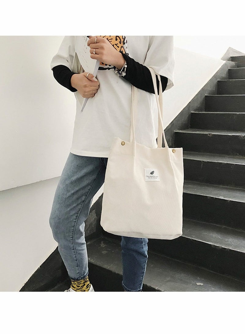 Bags, Corduroy Tote Bag, for Women Girl Canvas Shoulder Cord Purse, Women's Storage Shoulder Bag, for Work Beach Lunch Travel School Shopping