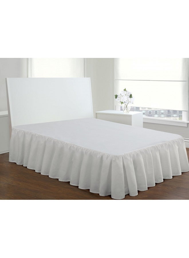 FRESH IDEAS Ideas Bedding Ruffled Bed Skirt, Classic 14 Drop Length, Gathered Styling, Full, White FRE30114WHIT02