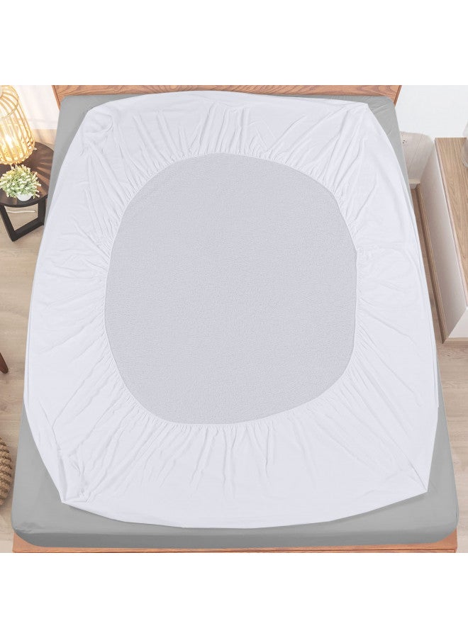 Utopia Bedding Premium Waterproof Terry Mattress Protector Twin 200 GSM, Mattress Cover, Breathable, Fitted Style with Stretchable Pockets (White)