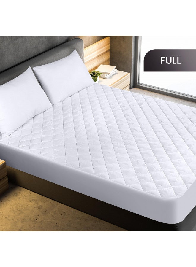 Utopia Bedding Quilted Fitted Mattress Pad (Full) - Elastic Fitted Mattress Protector - Mattress Cover Stretches up to 16 Inches Deep - Machine Washable Mattress Topper